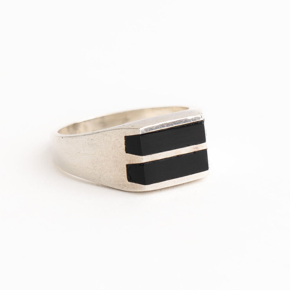 
                  
                    vintage taxco sterling silver double onyx ring - size 10.5
                  
                