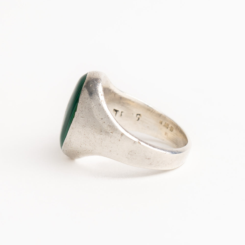 
                  
                    vintage sterling silver ring with oval malachite stone 
                  
                