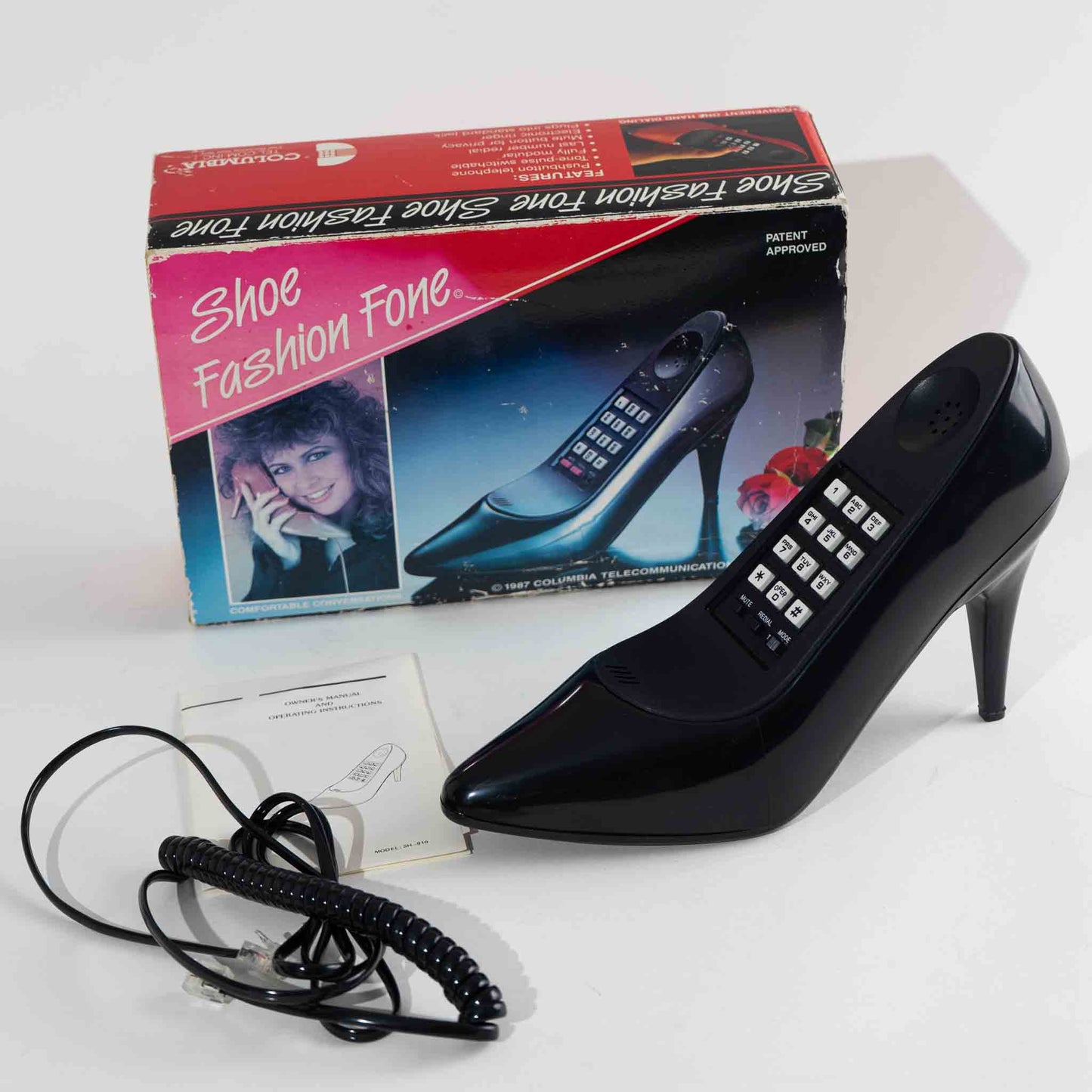Vintage Black High Heel Phone - New Old Stock - vintage house phone