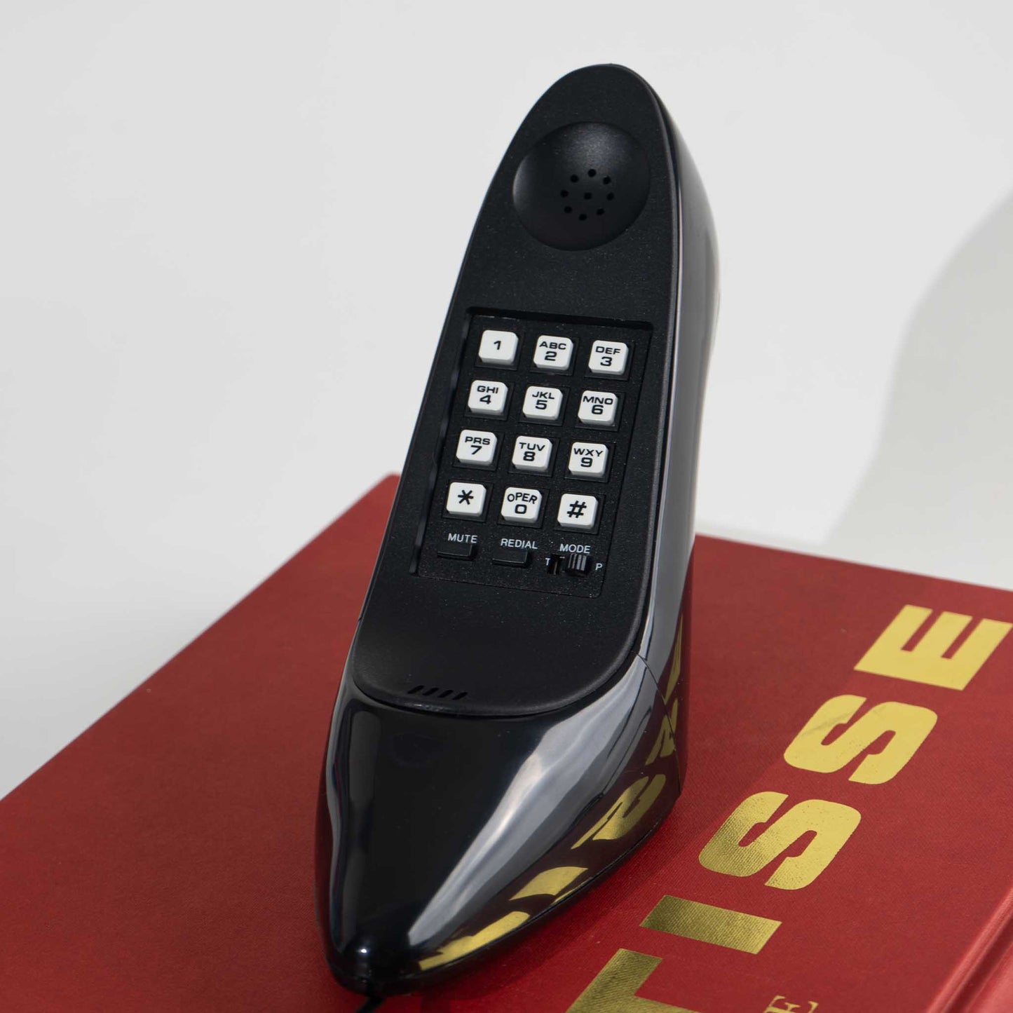 Vintage Black High Heel Phone - New Old Stock - vintage house phone