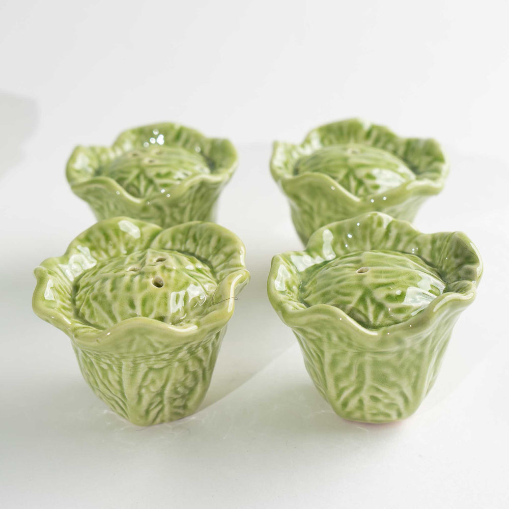 
                      
                        Vintage Majolica Green  Cabbage Lettuce Salad Bowls & Salt and Pepper Shakers  - Bordallo Pinheiro - Portugal
                      
                    