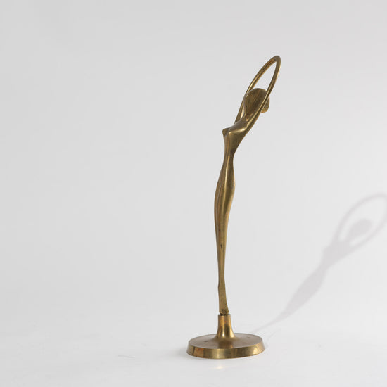 Vintage Brass Ballerina Figure - Modern Gold Decor
