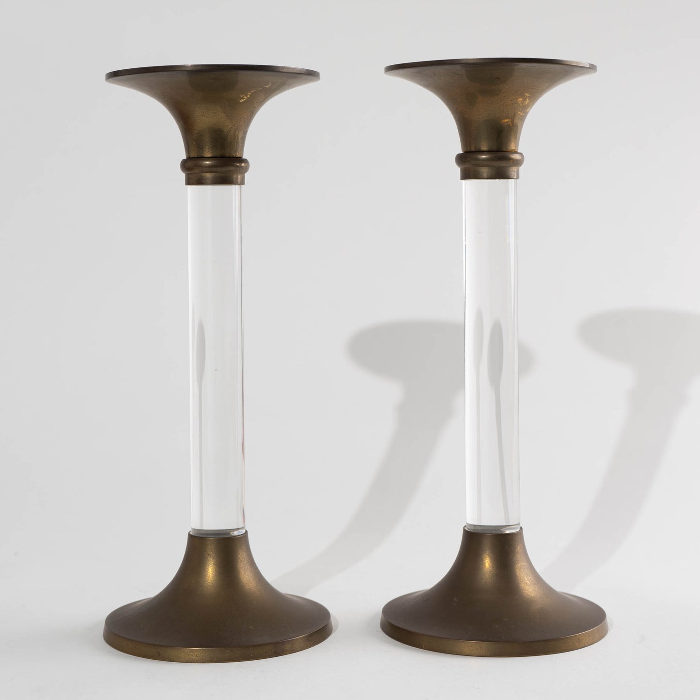 Vintage Lucite and Brass Candlestick Holders - A Pair – The Vintage Advisor