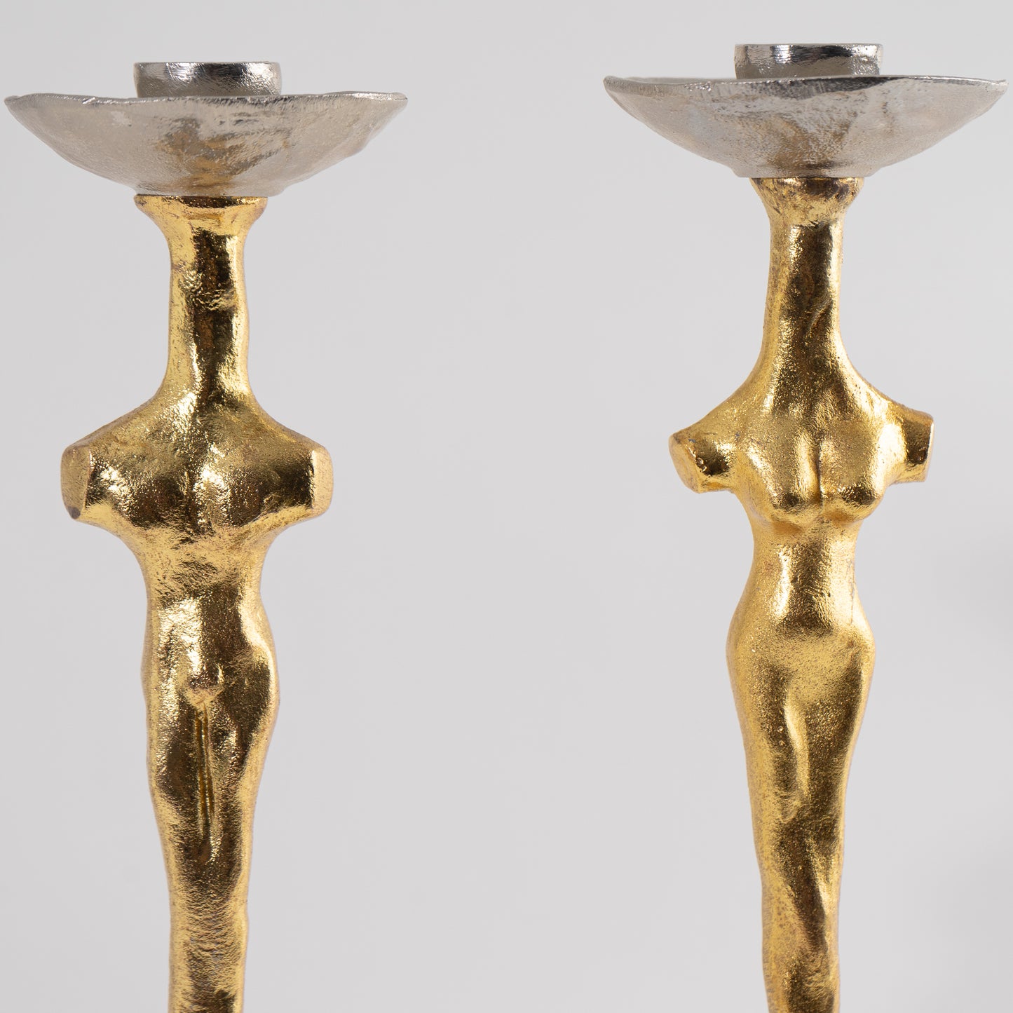 Gold Adam & Eve Candle Holders Brutalist