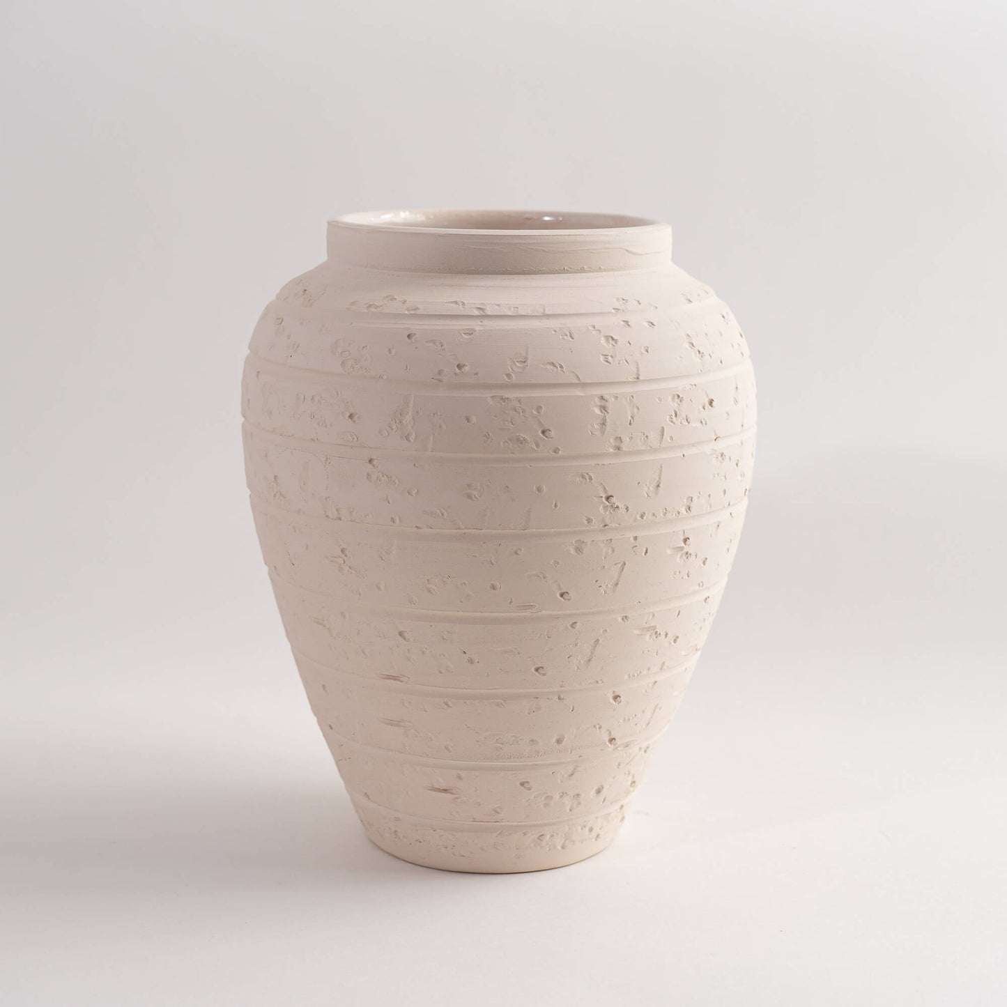 Load image into Gallery viewer, Vintage Italian Ceramic Faux Travertine Stripe VaseVintage Italian Ceramic Faux Travertine Stripe Vase
