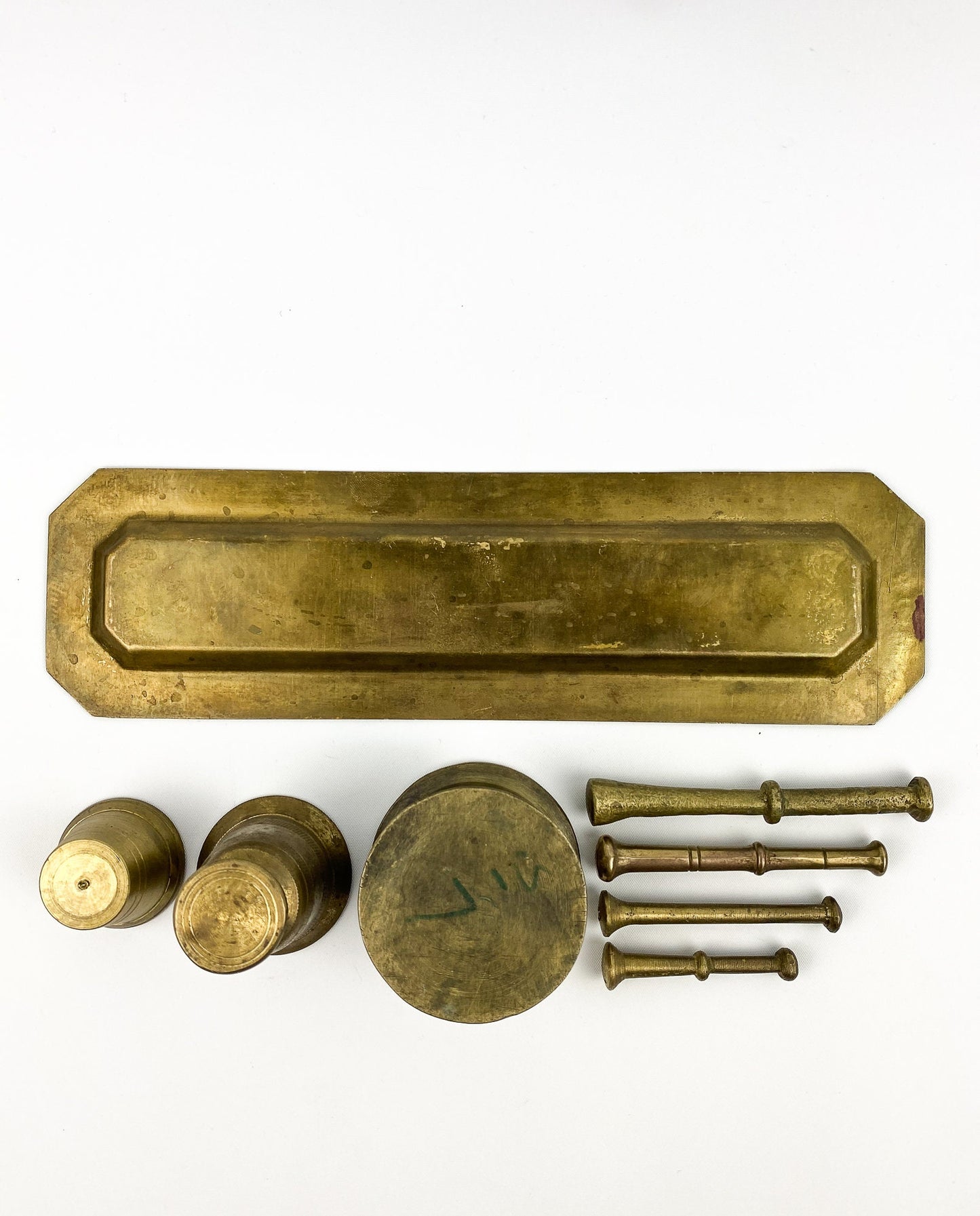 Vintage Miniature Brass Pestle Mortar Set - Instant Collection