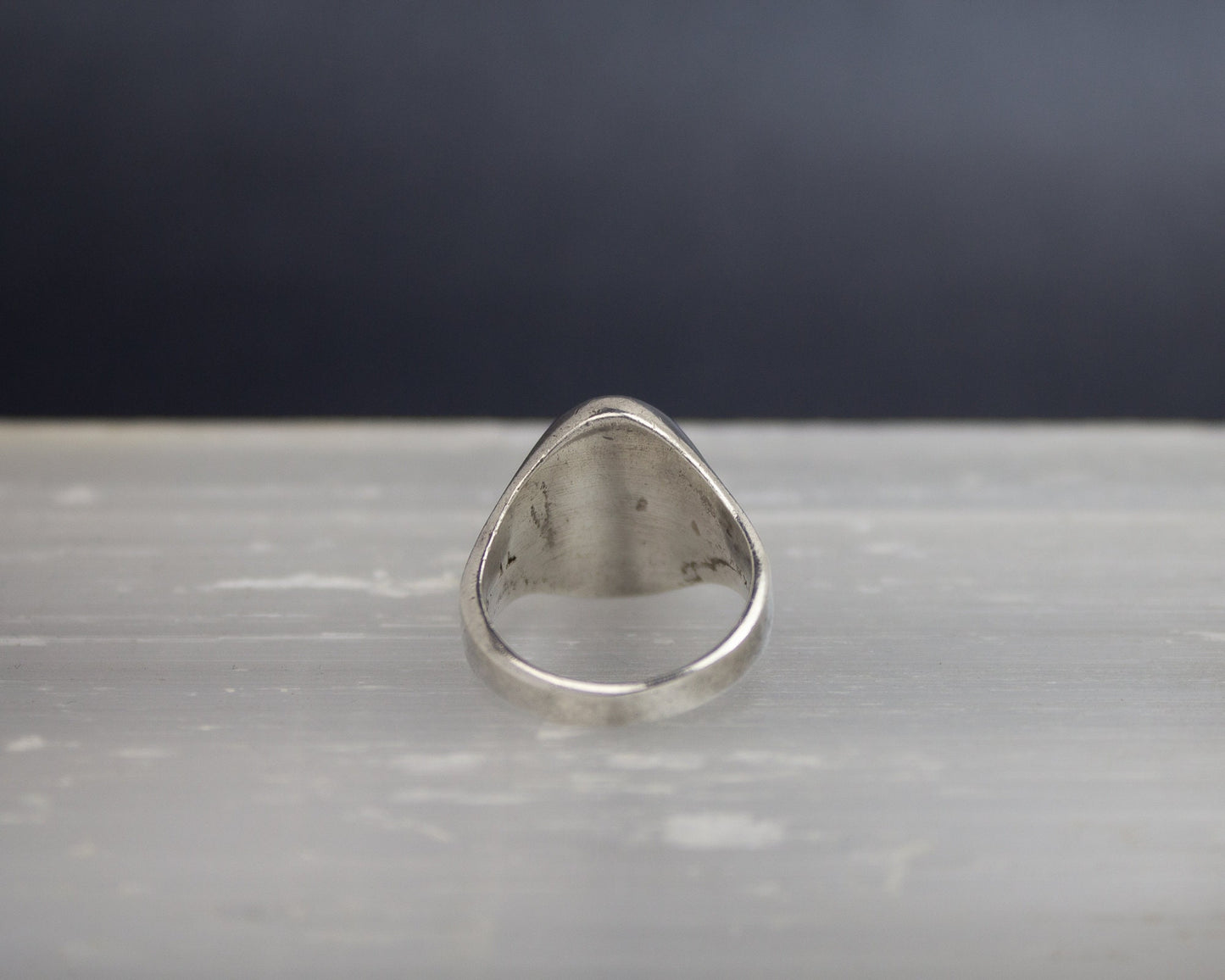 Vintage Malachite Sterling Silver Ring - Size 6