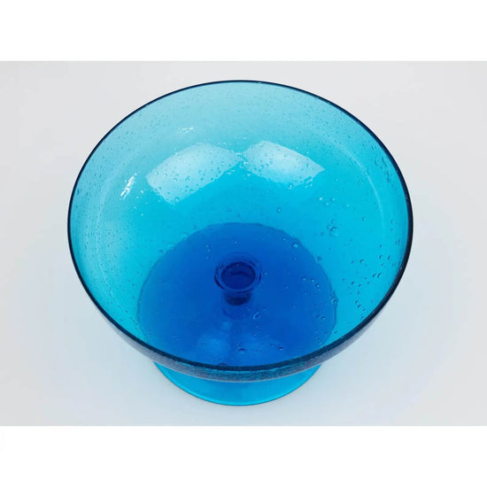 Load image into Gallery viewer, Vintage Bubble Glass Bowl in Bright Blue
