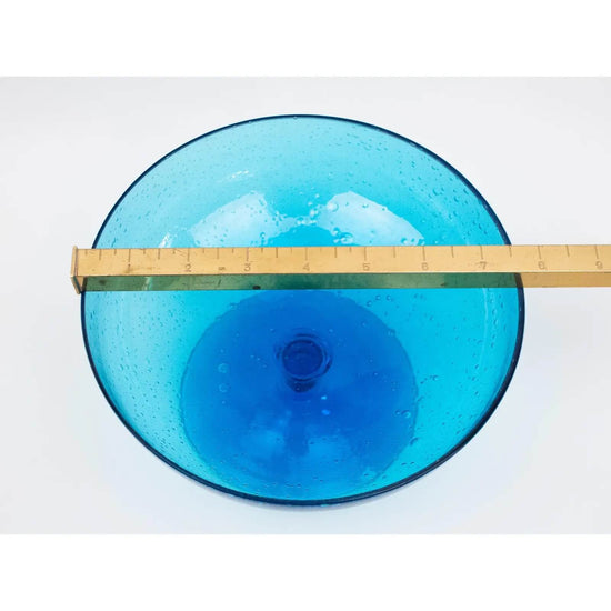 Load image into Gallery viewer, Vintage Bubble Glass Bowl in Bright Blue
