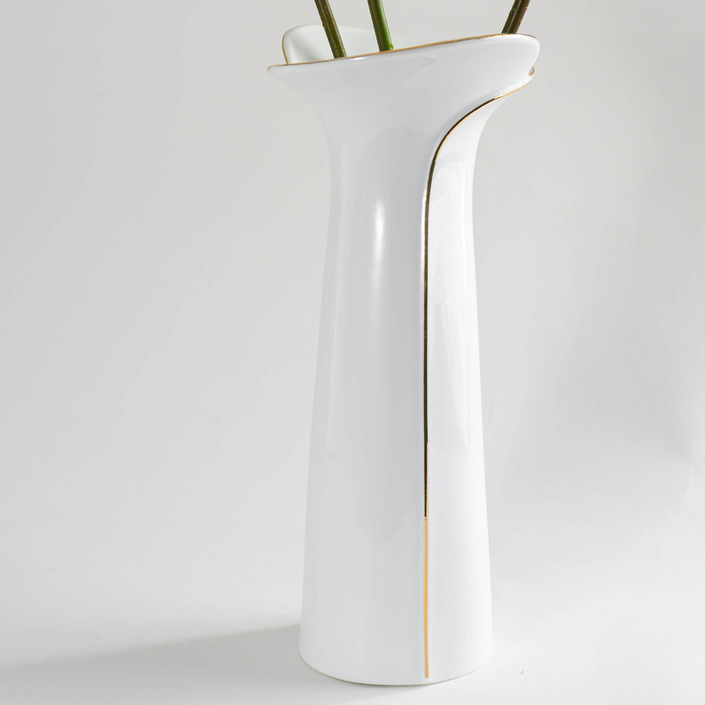 
                  
                    Vintage White and Gold Tall Vase
                  
                