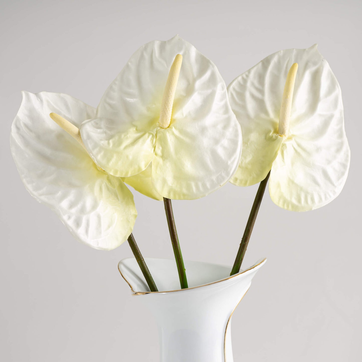 Vintage White and Gold Tall Vase