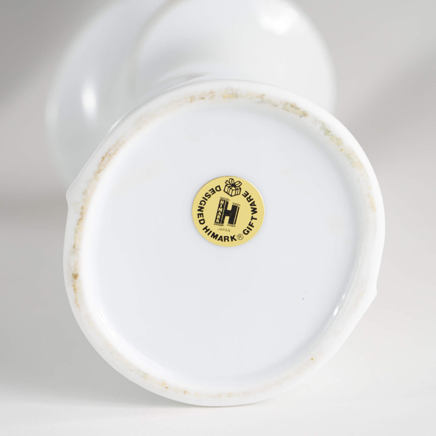 Vintage White and Gold Tall Vase