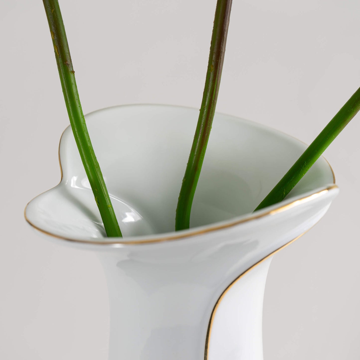 Vintage White and Gold Tall Vase