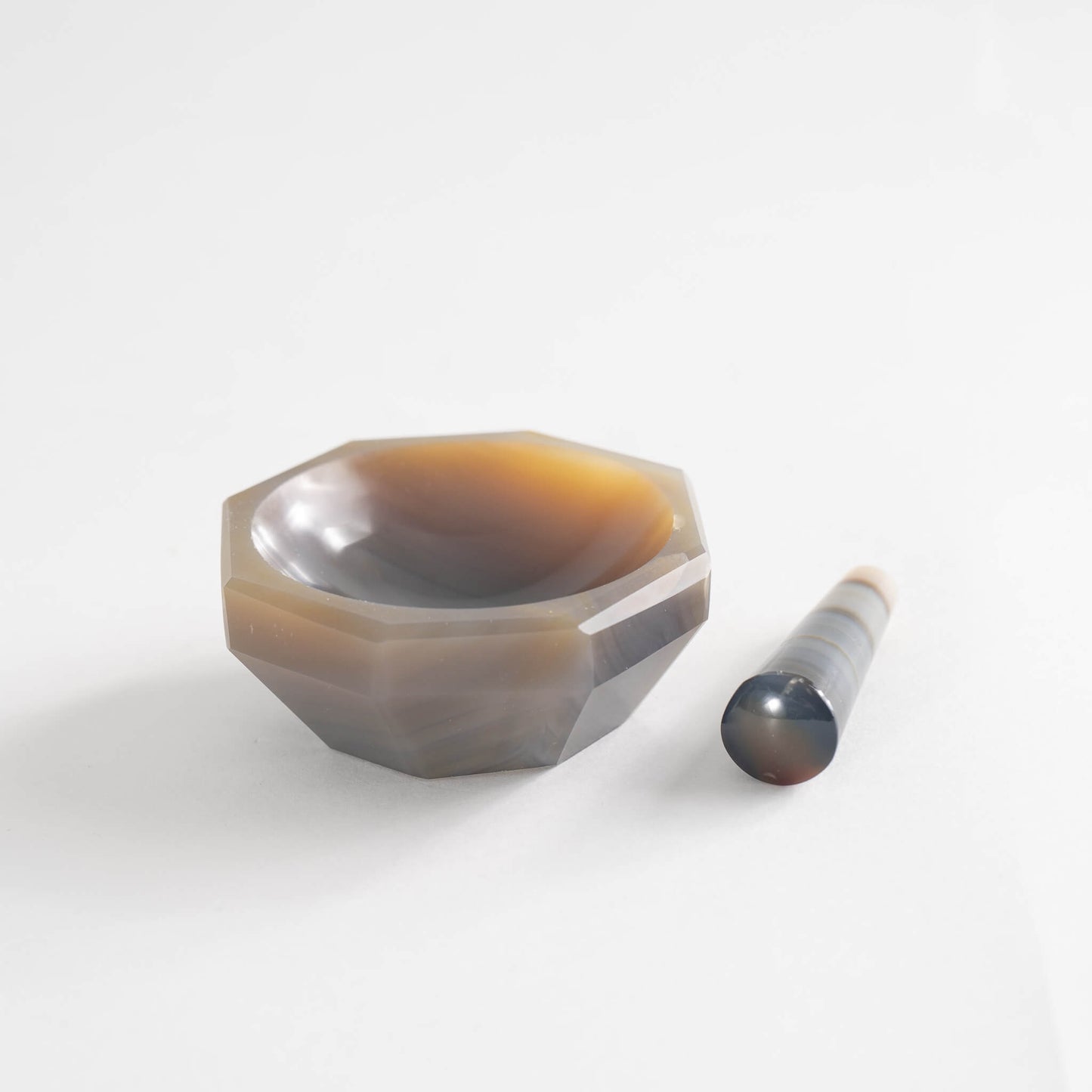 Miniature Grey Agate Mortar and Pestle 