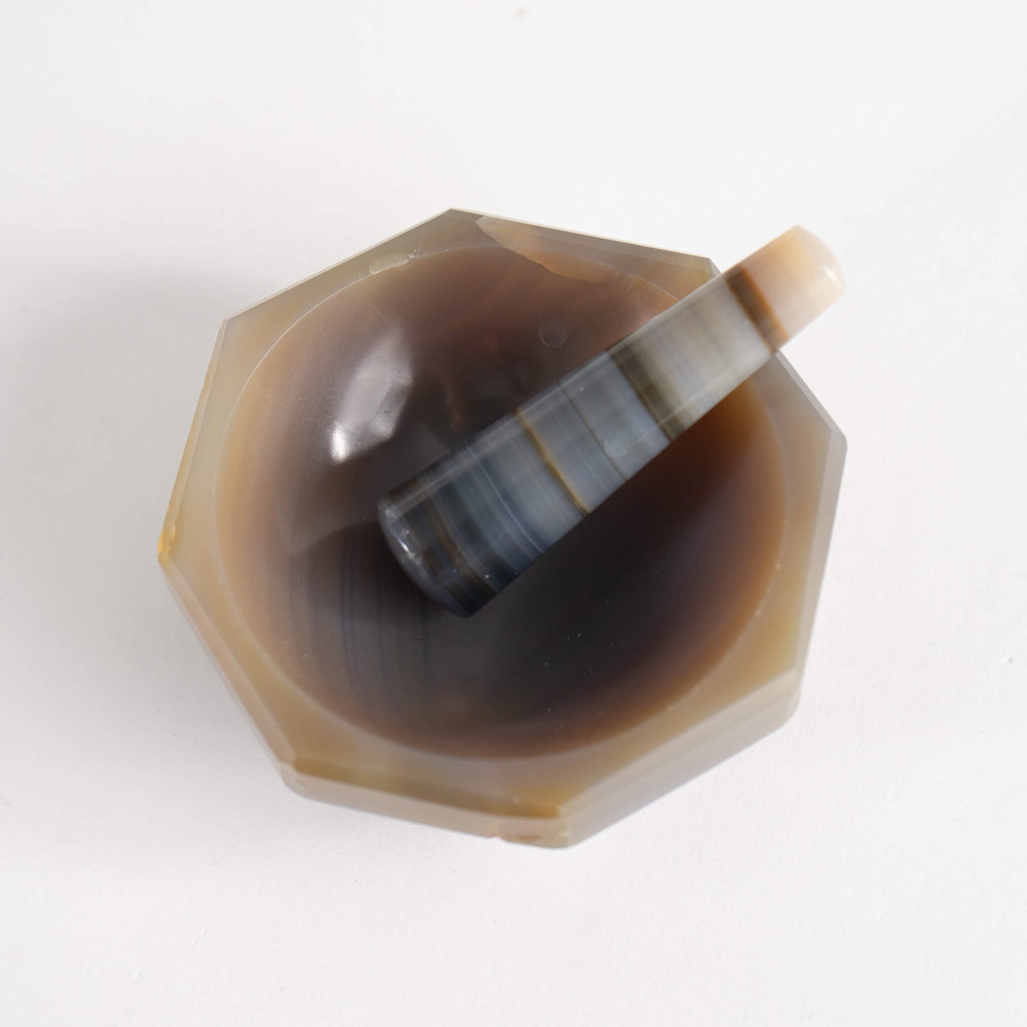 Miniature Grey Agate Mortar and Pestle 