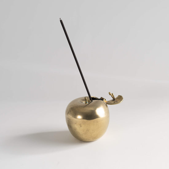 Load image into Gallery viewer, Vintage Brass Apple Incense Holder 
