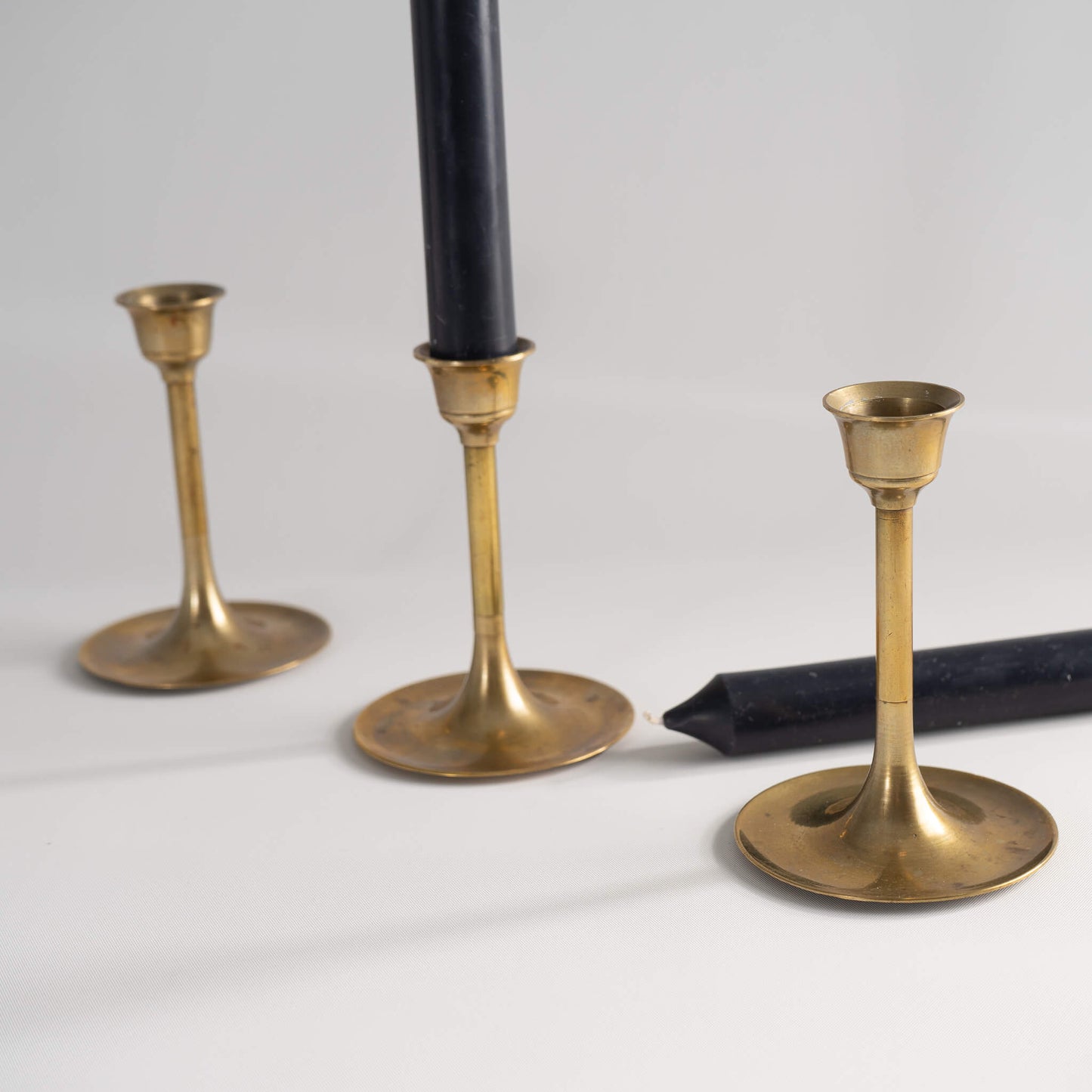 Load image into Gallery viewer, Vintage Brass Candlestick Holders - Set of 3 - Altar Decor 
