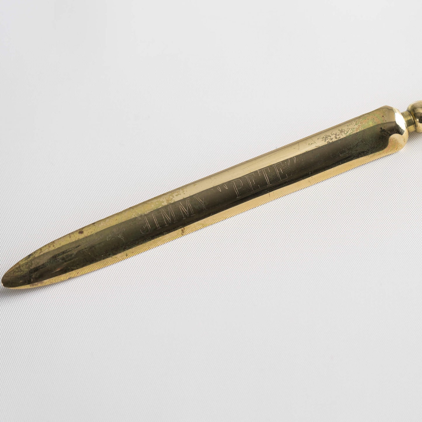 Vintage Brass Black Stripe Letter Opener 