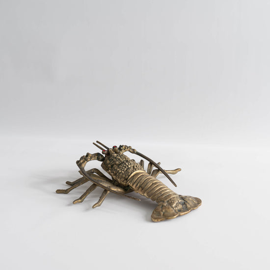 Vintage Brass Sea Creatures Lobster Jeweled 