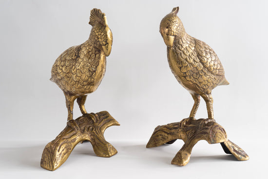 Load image into Gallery viewer, Vintage Brass Parrot Love Bird Sculptures
