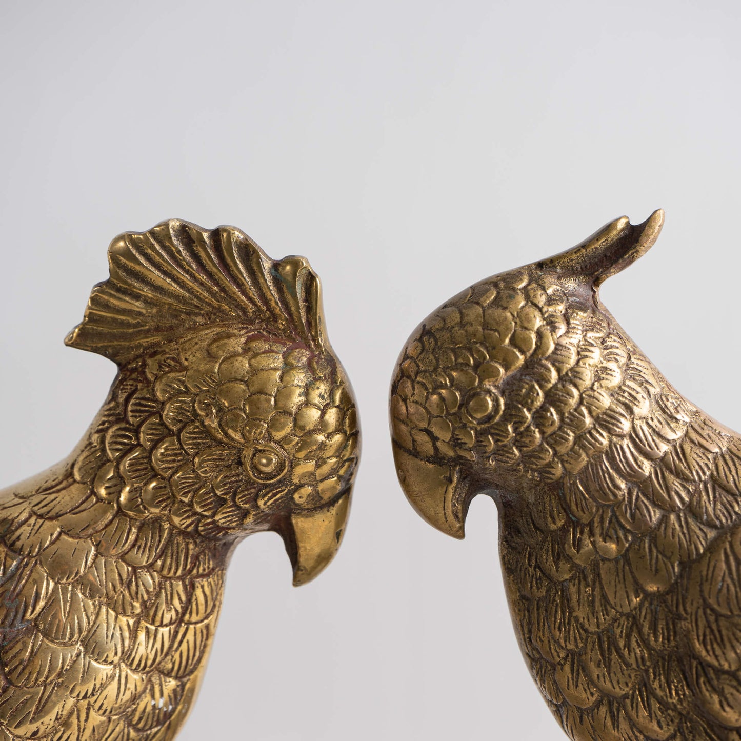 Vintage Brass Parrot Love Bird Decor