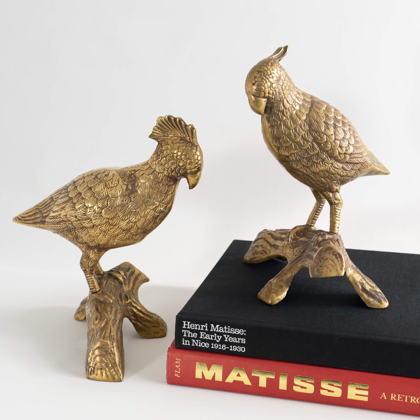 Load image into Gallery viewer, Vintage Brass Parrot Love Bird Sculptures
