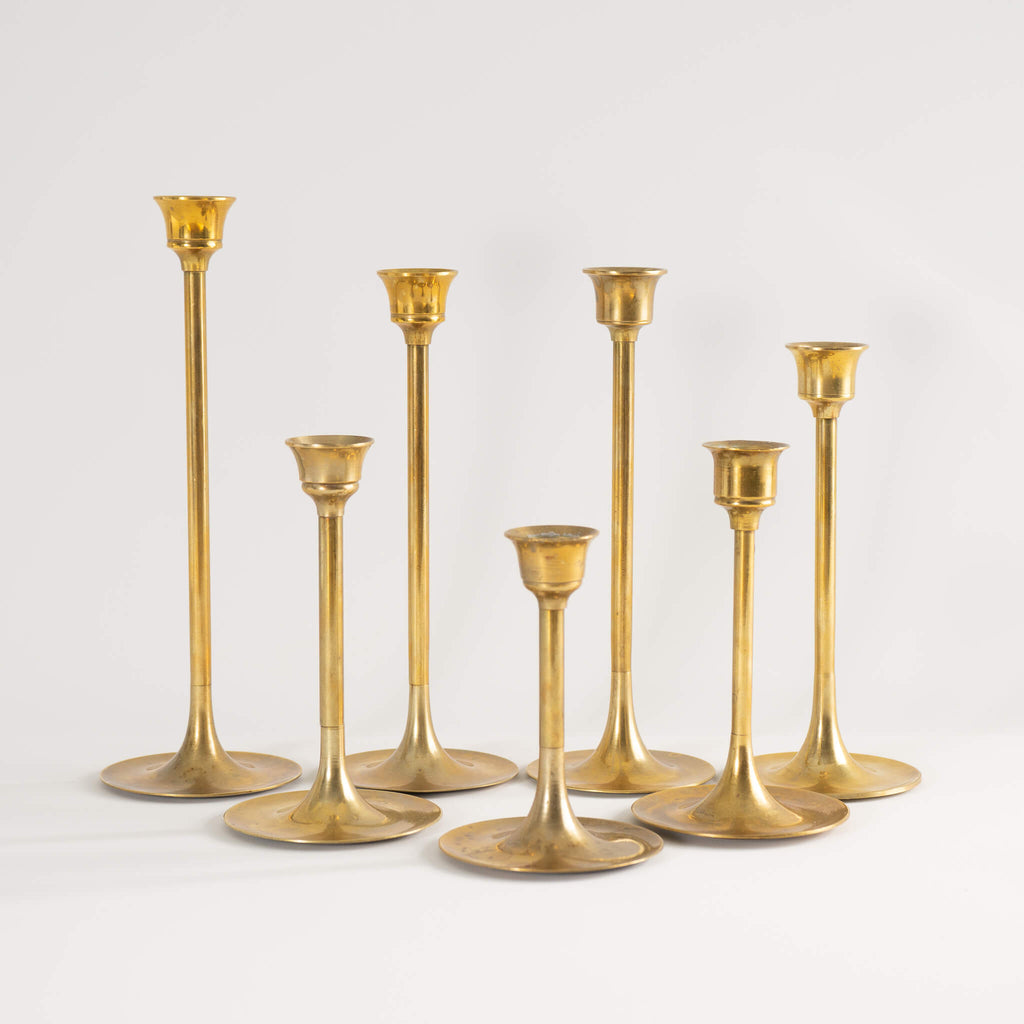 Assorted Set of Vintage Brass Candle Holders