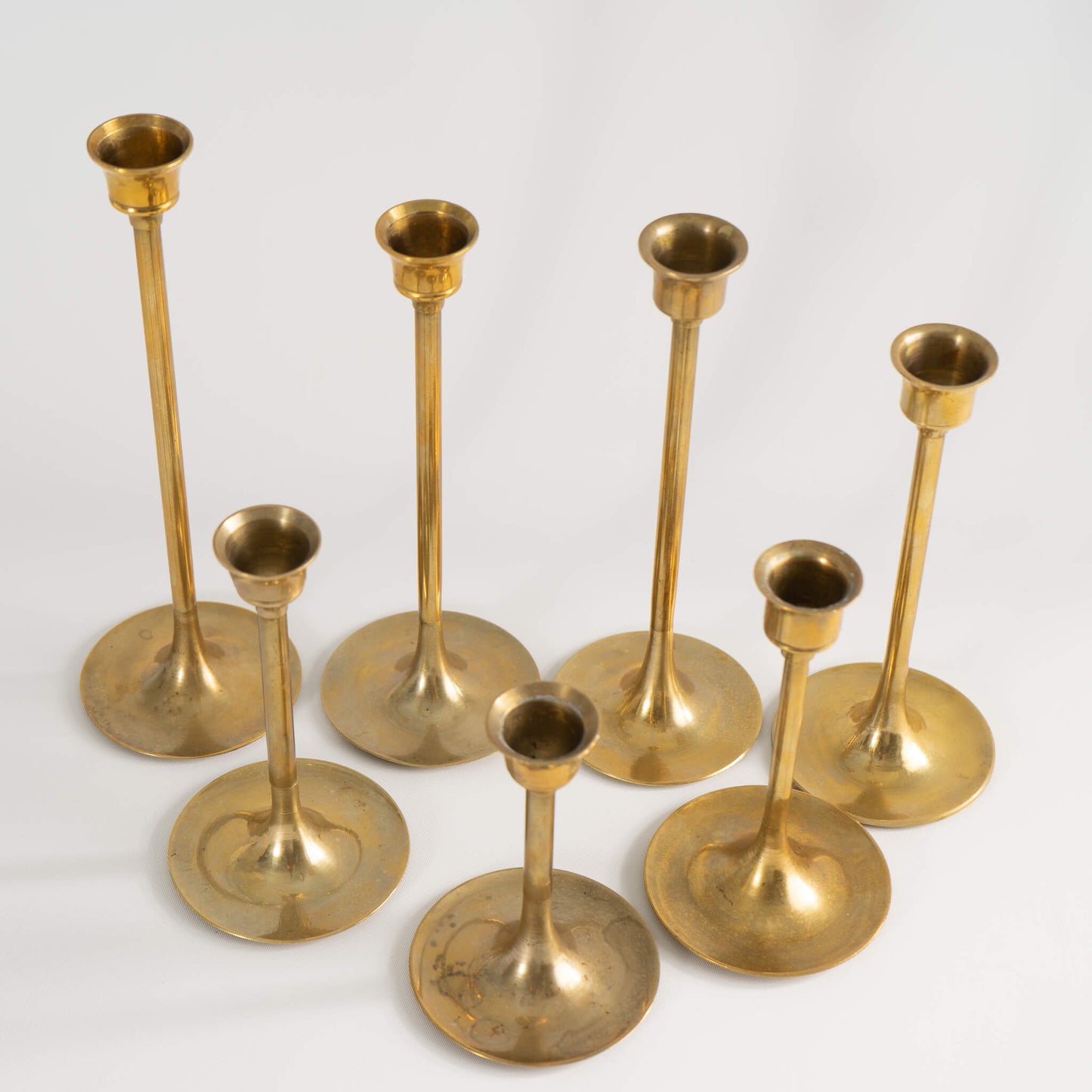 Brass Candlestick Holders (set x7)  Original Vintage Packaging – That  Retro Piece