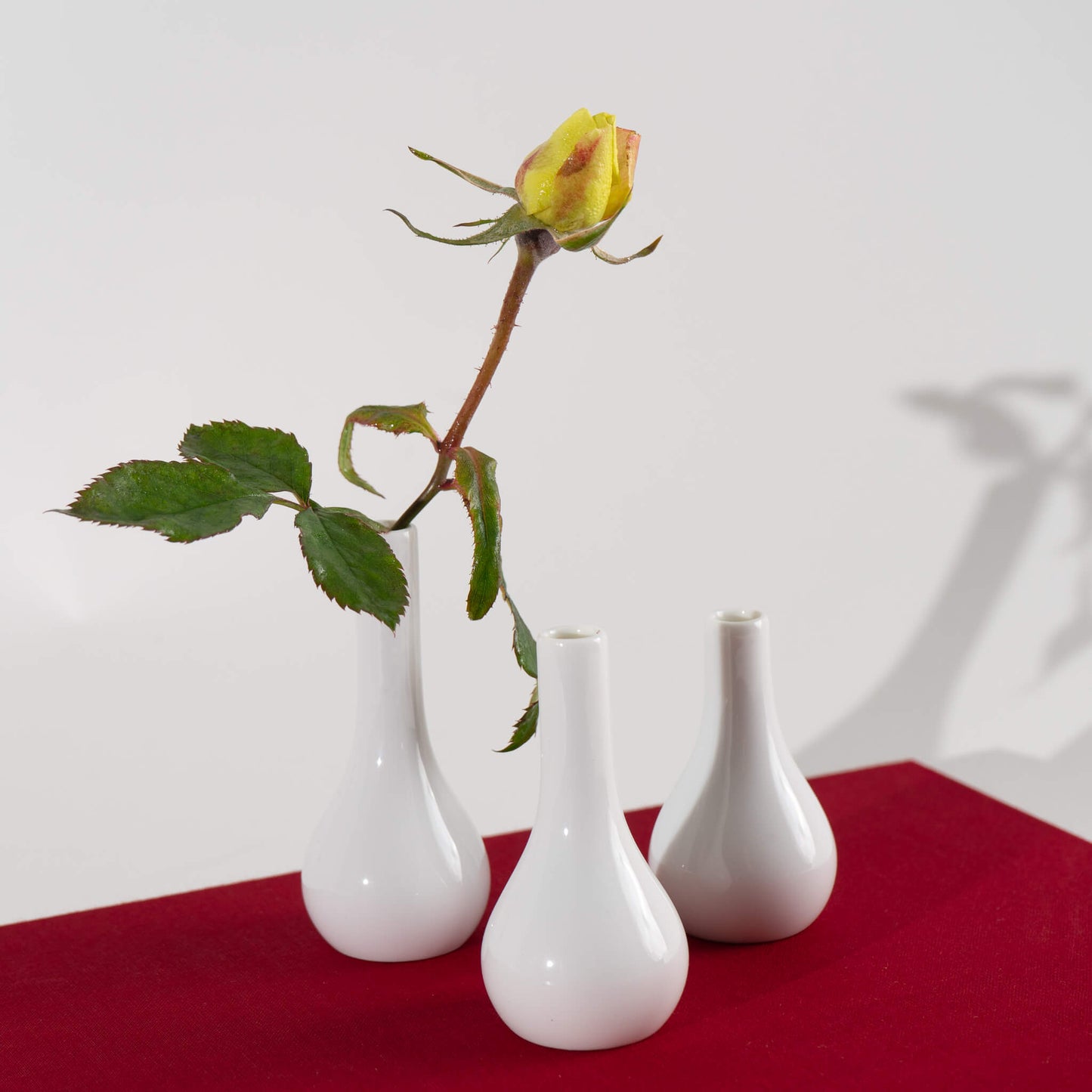 Vintage White Porcelain Fitz and Floyd Bud Vases - Set of 3