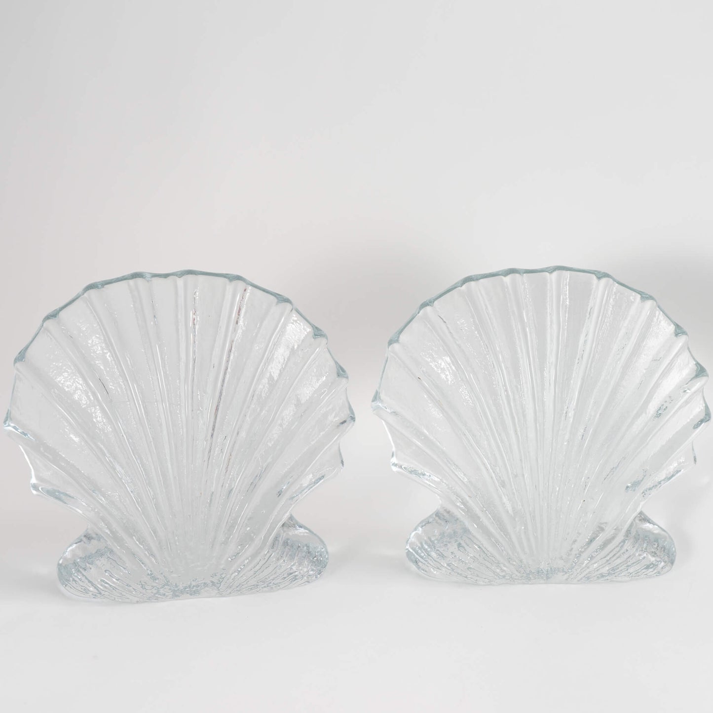 Vintage Blenko Glass Sea Shell Bookends