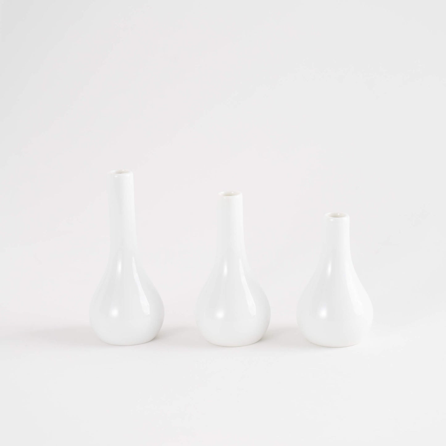 Vintage White Porcelain Fitz and Floyd Bud Vases - Set of 3