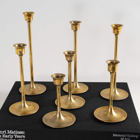 Vintage Brass Candlestick Holders - Set of 7