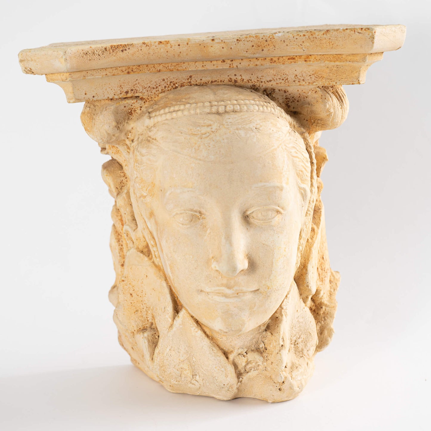 Vintage Goddess Wall Sconce Shelf female head 