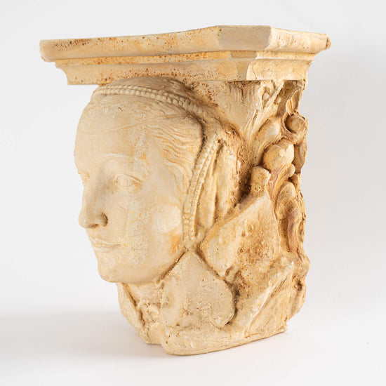 Vintage Goddess Wall Sconce Shelf rustic female head 