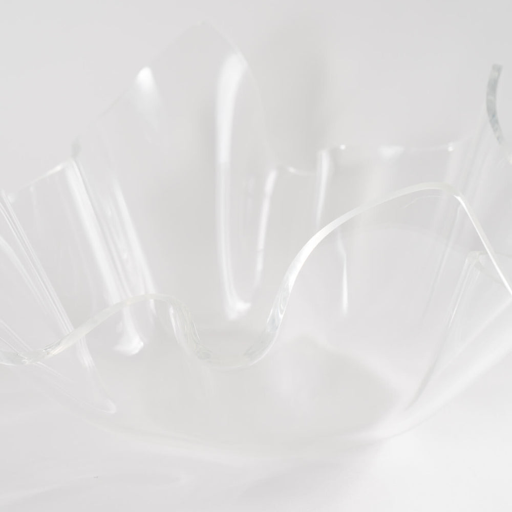 
                      
                        Vintage Draped Lucite Bowl - Sculptural Clear Lucite Centerpiece
                      
                    