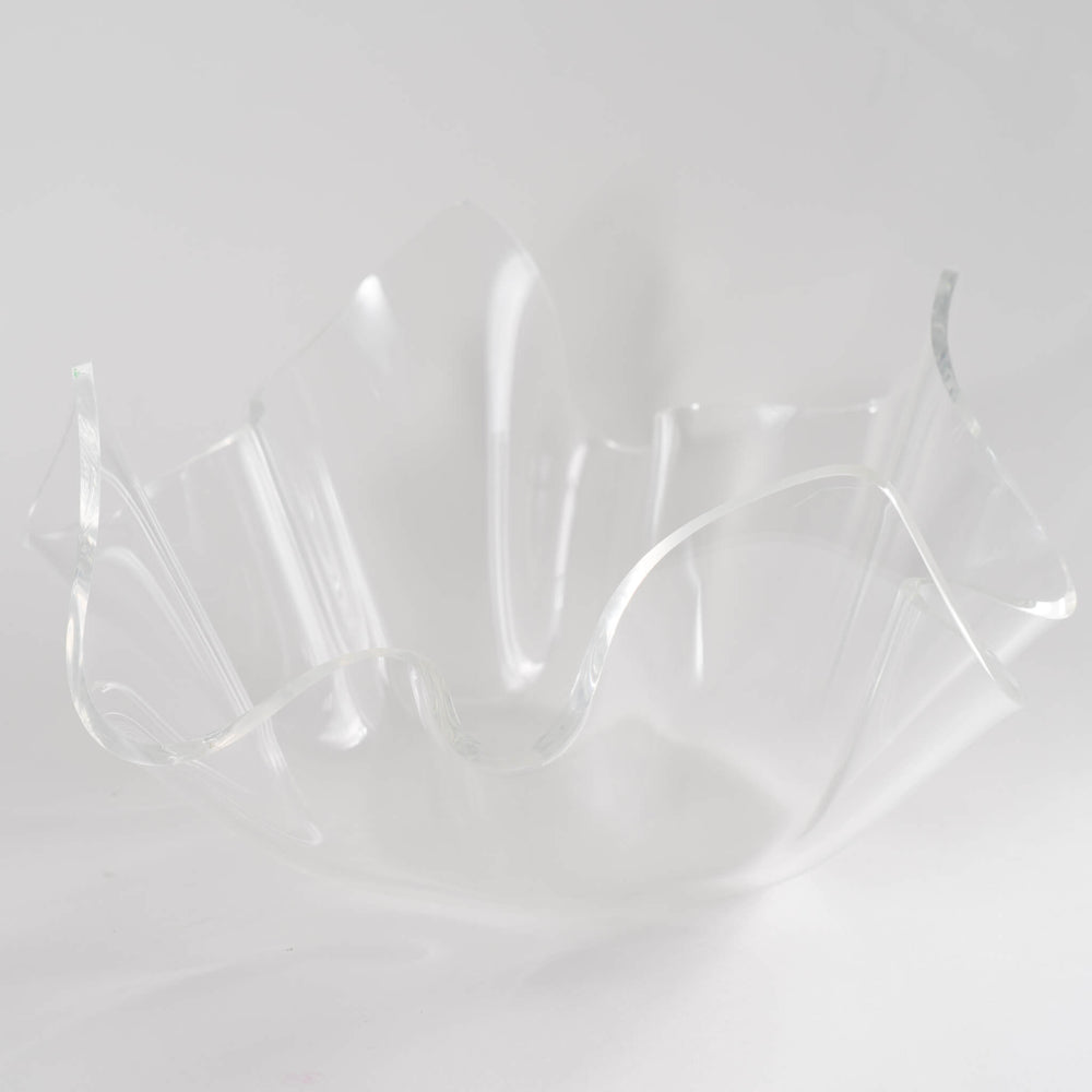 
                      
                        Vintage Draped Lucite Bowl - Sculptural Clear Lucite Centerpiece
                      
                    