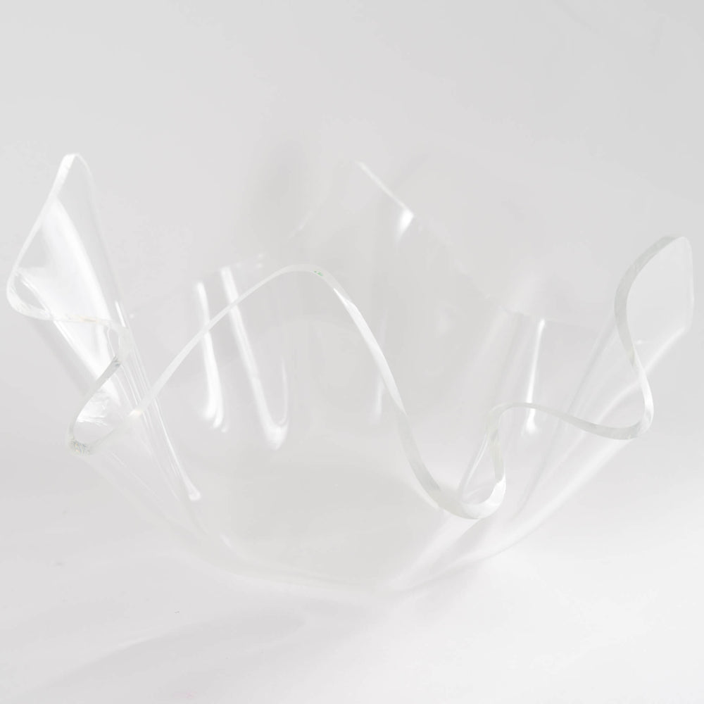 
                      
                        Vintage Draped Lucite Bowl - Sculptural Clear Lucite Centerpiece
                      
                    