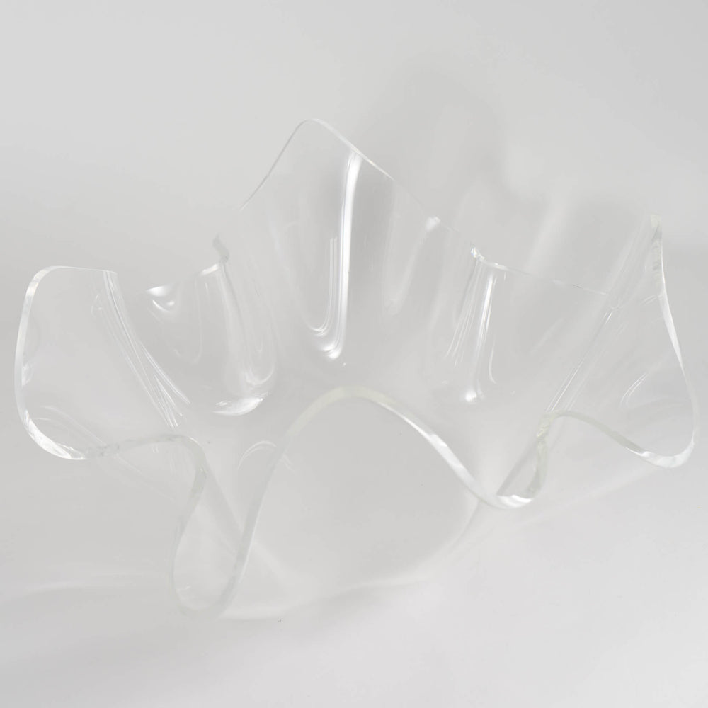 
                      
                        Vintage Draped Lucite Bowl - Sculptural Clear Lucite Centerpiece
                      
                    