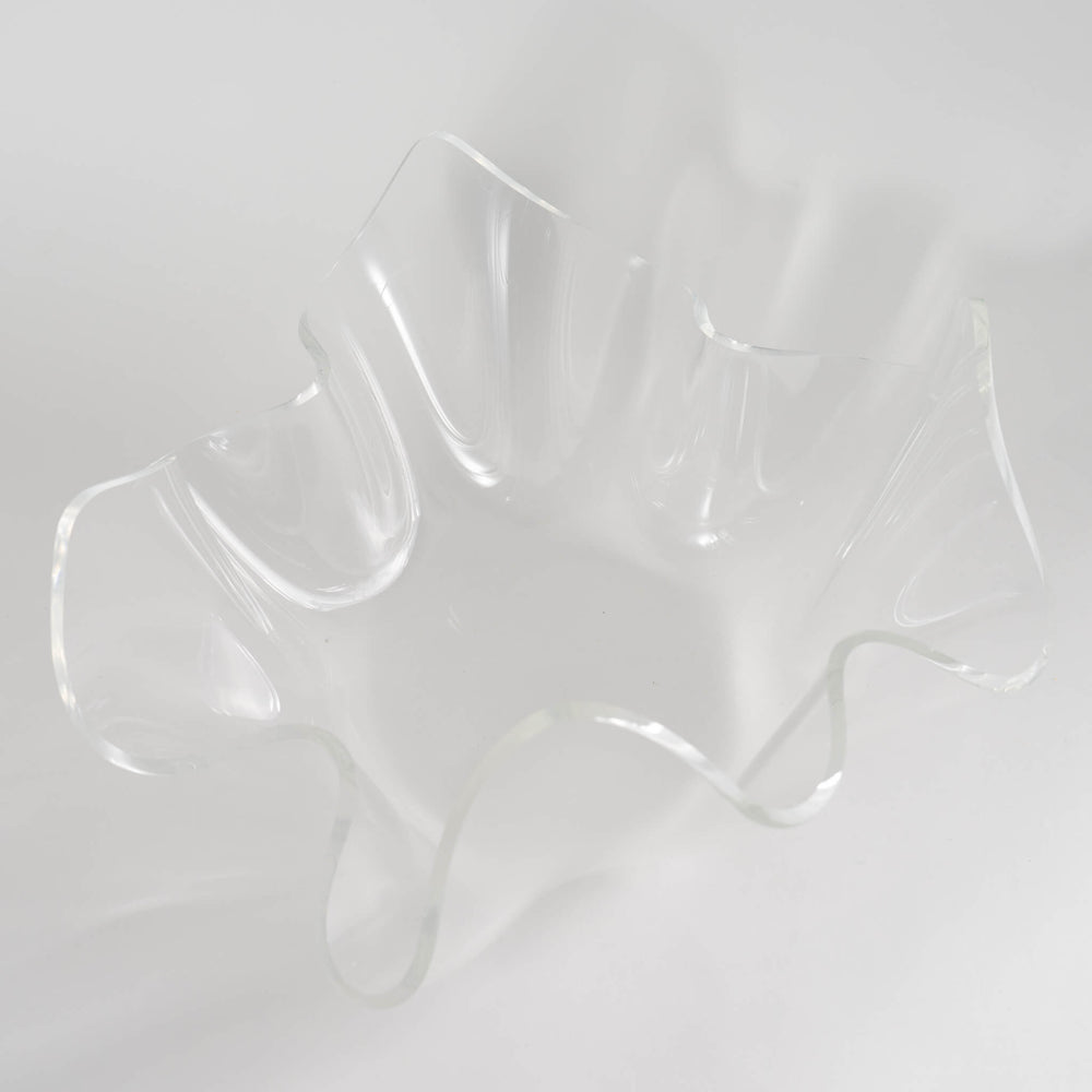 
                      
                        Vintage Draped Lucite Bowl - Sculptural Clear Lucite Centerpiec
                      
                    