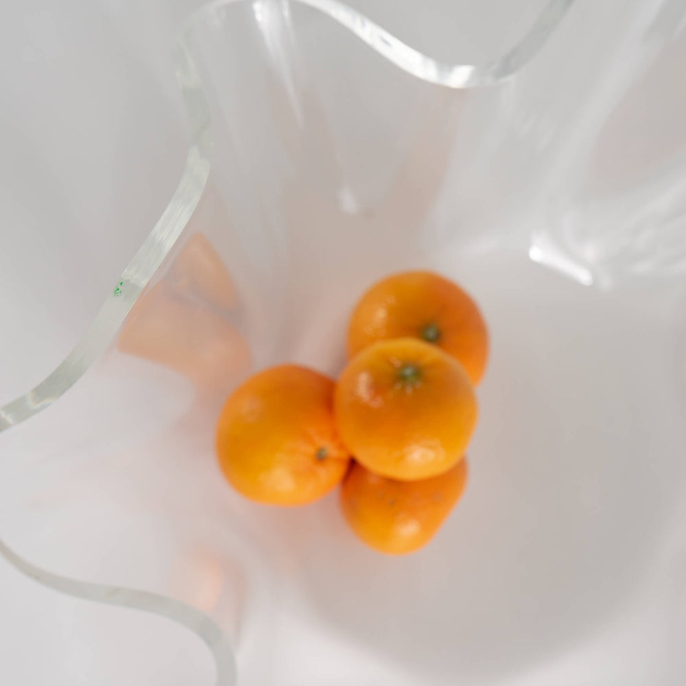 
                      
                        Vintage Draped Lucite Bowl - Sculptural Clear Lucite Centerpiece
                      
                    