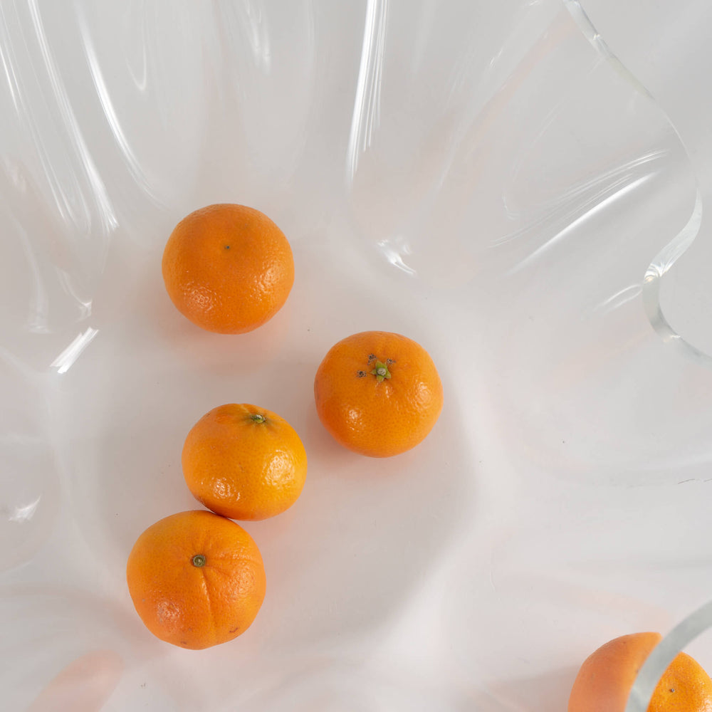 
                      
                        Vintage Draped Lucite Bowl - Sculptural Clear Lucite Centerpiece
                      
                    