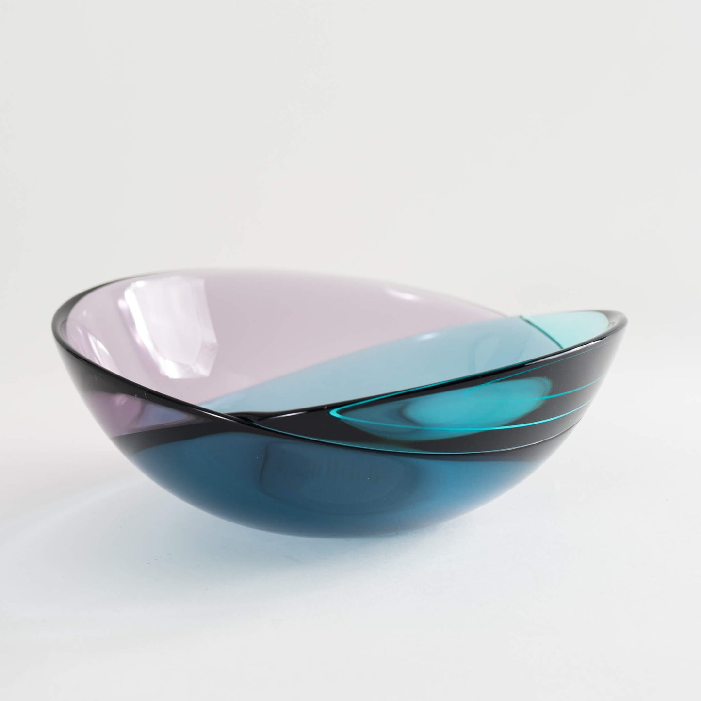 Orrefors Blue and Purple Conde Nast Crystal Bowl
