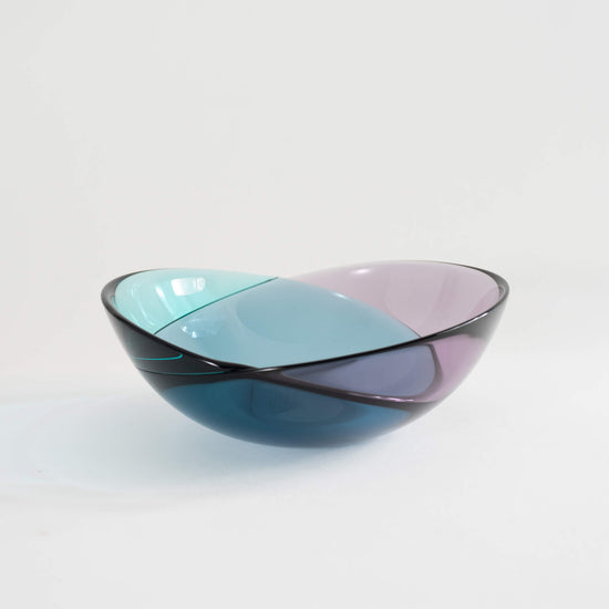 Load image into Gallery viewer, Orrefors Blue and Purple Conde Nast Crystal Bowl
