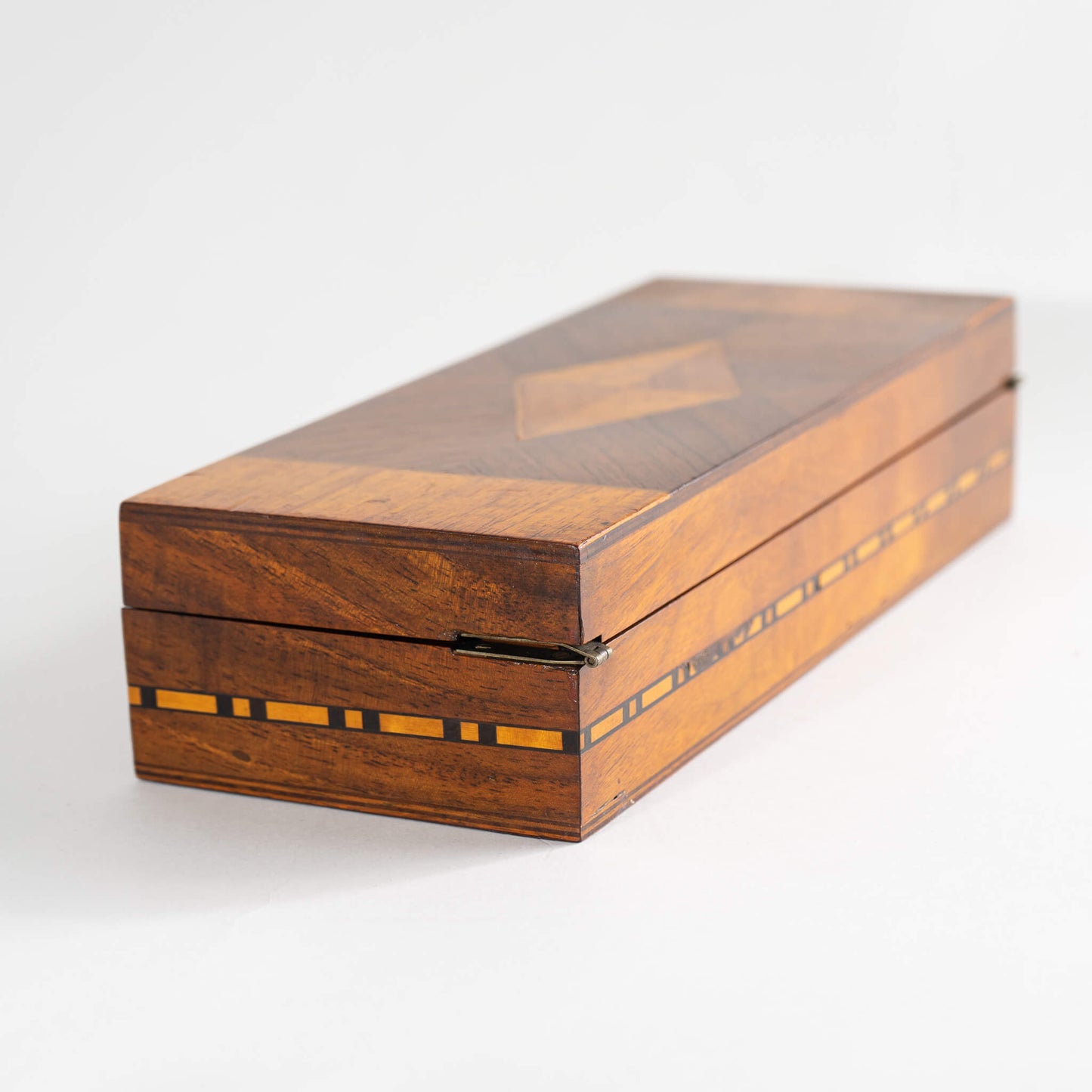 Vintage Wood Inlay Jewelry Box