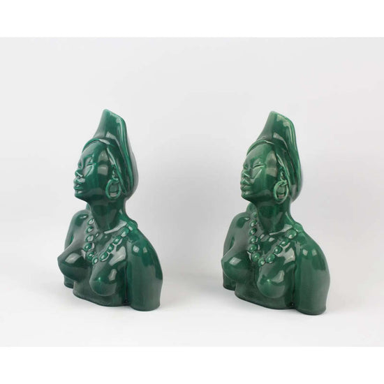 Load image into Gallery viewer, Green Goddess Ceramic Busts
