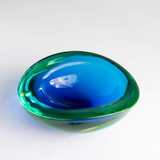 vintage blue and green catchall dish