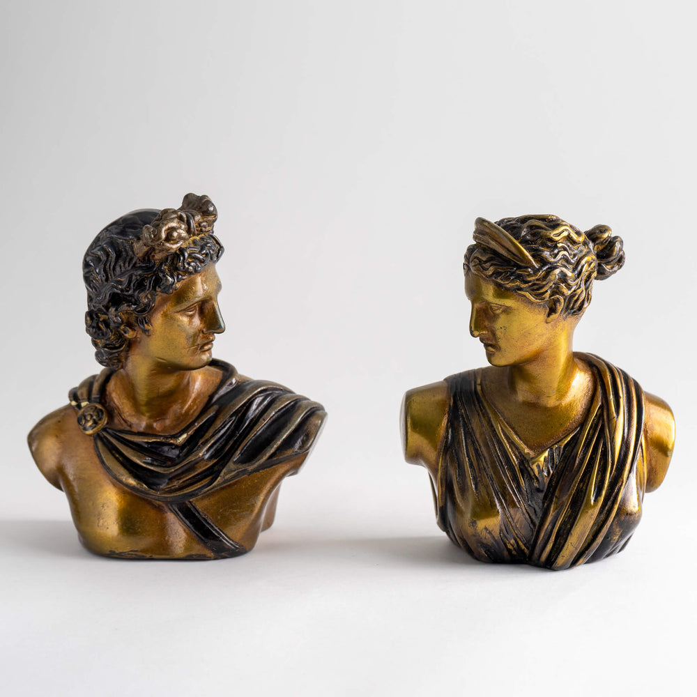 
                      
                        Vintage Grecian Apollo and Artemis  Mythology Bronze Finish Bookends
                      
                    