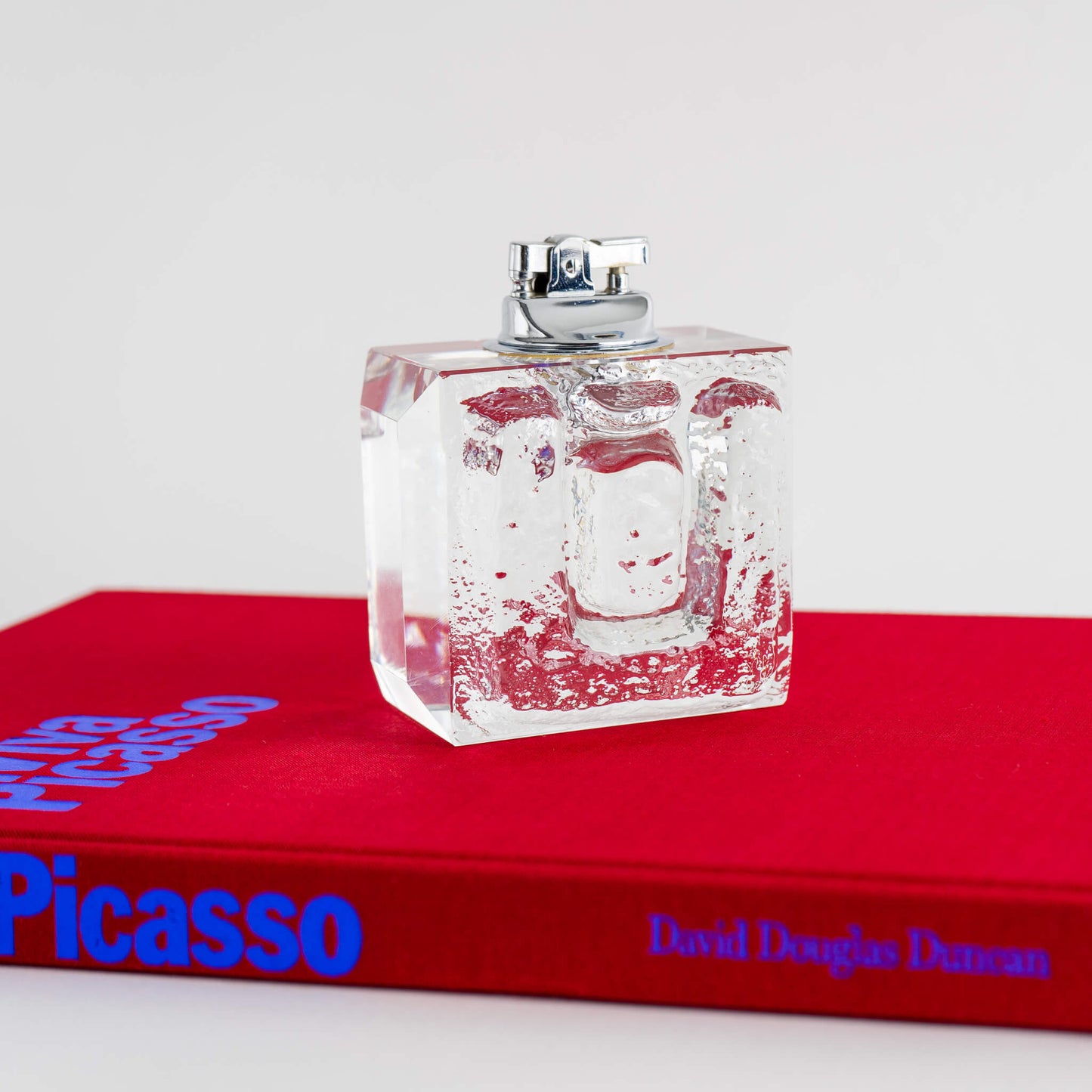 Vintage textured glass table lighter blenko