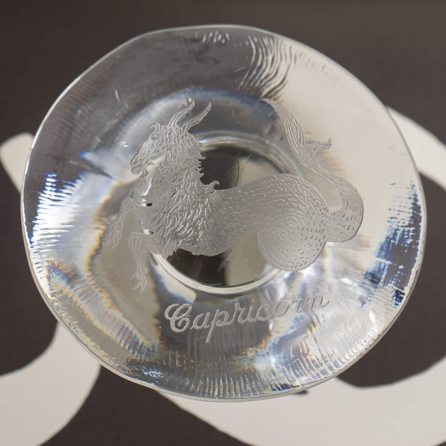 Load image into Gallery viewer, Vintage Capricorn zodiac mushroom glass paperweight 
