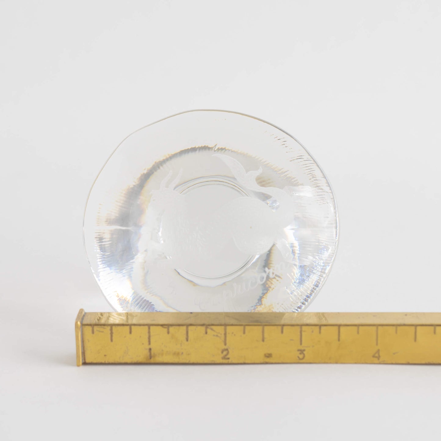 Load image into Gallery viewer, Vintage Capricorn zodiac mushroom glass paperweight 

